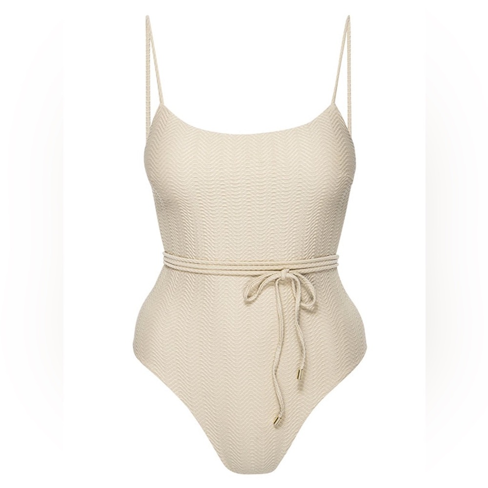 NWT Monday Swim Whitehaven One Piece in Vanilla Chevron